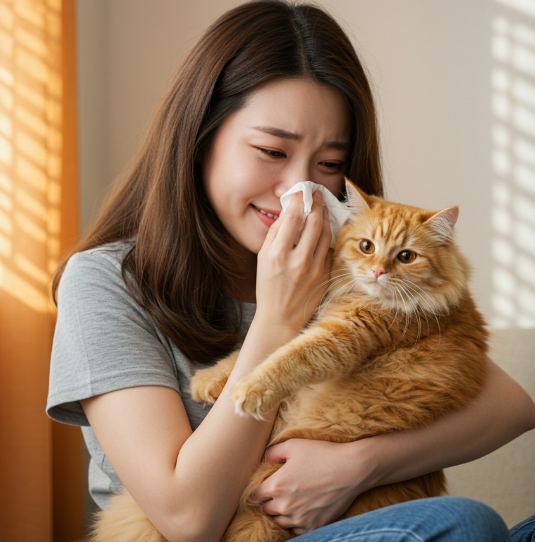 고양이 알레르기 단계별 증상