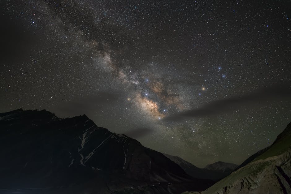 Captivating view of the Milky Way over the mountains in Kaza, India. A perfect night sky scene.