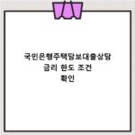 국민은행주택담보대출상담 금리 한도 조건 확인