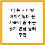 더 뉴 카니발 에어컨필터 온 가족이 숨 쉬는 공기 안심 필터 추천