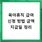 육아휴직 급여 신청 방법 금액 지급일 정리