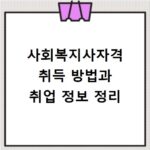 사회복지사자격 취득 방법과 취업 정보 정리