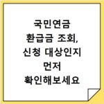 국민연금 환급금 조회, 신청 대상인지 먼저 확인해보세요