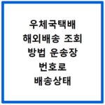우체국택배 해외배송 조회 방법 운송장 번호로 배송상태 확인하는 법