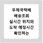 우체국택배 배송조회 실시간 위치와 도착 예정시간 확인하는 방법