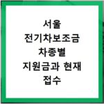 서울 전기차보조금 차종별 지원금과 현재 접수 현황 확인하는 방법