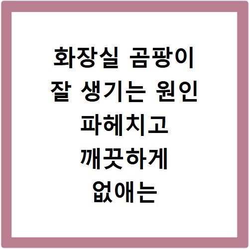 화장실 곰팡이 잘 생기는 원인 파헤치고 깨끗하게 없애는 방법