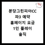 분당그린피아CC 파3 예약 홈페이지 요금 1인 플레이 솔직 후기