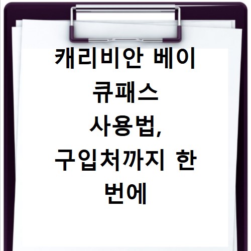캐리비안 베이 큐패스 사용법, 구입처까지 한 번에 알려드려요