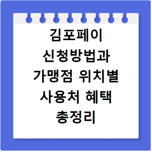 김포페이 신청방법과 가맹점 위치별 사용처 혜택 총정리