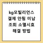 kg모빌리언스 결제 안됨 미납 조회 소멸시효 해결 방법