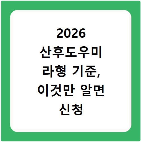 2026 산후도우미 라형 기준, 이것만 알면 신청 끝나요