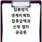 압류방지 생계비계좌, 압류금액과 신청 절차 궁금증 해결