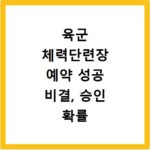 육군 체력단련장 예약 성공 비결, 승인 확률 높이는 꿀팁 총정리