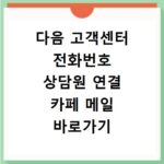다음 고객센터 전화번호 상담원 연결 카페 메일 바로가기