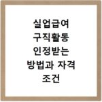실업급여 구직활동 인정받는 방법과 자격 조건 상세 안내