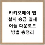 카카오페이 앱 설치 송금 결제 어플 다운로드 방법 총정리