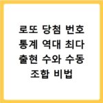 로또 당첨 번호 통계 역대 최다 출현 수와 수동 조합 비법