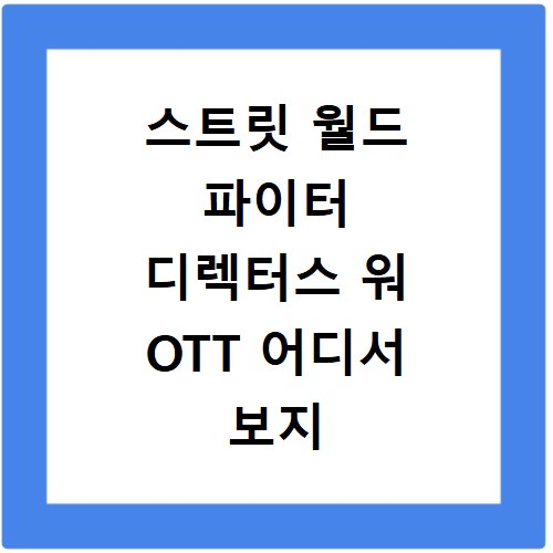 스트릿 월드 파이터 디렉터스 워 OTT 어디서 보지 재방송 편성표