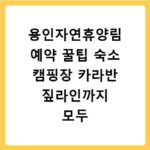 용인자연휴양림 예약 꿀팁 숙소 캠핑장 카라반 짚라인까지 모두 즐겨봐